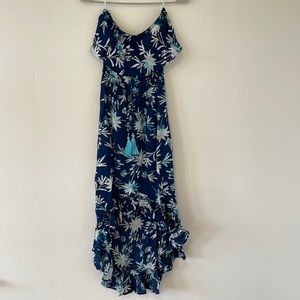 Strapless Blue Hawaiian Dress